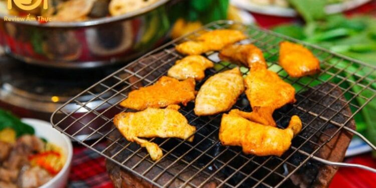 vú heo nướng chao