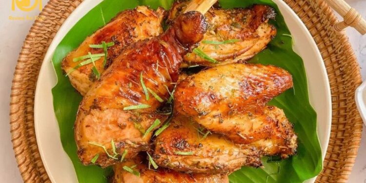 cách làm gà nướng muối sả