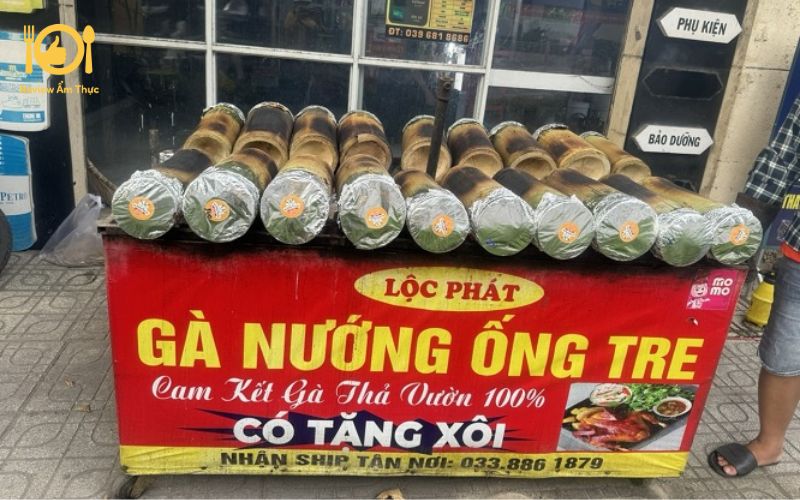 gà nướng ống tre nơ trang long