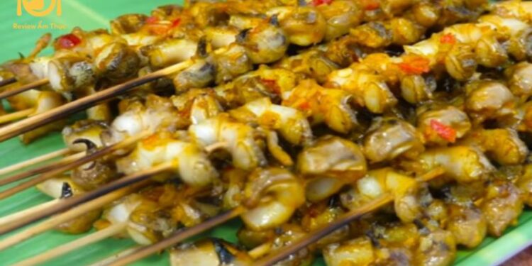Ốc bươu nướng xiên que - Cách làm và mẹo chế biến ngon nhất 6 ốc bươu nướng xiên que