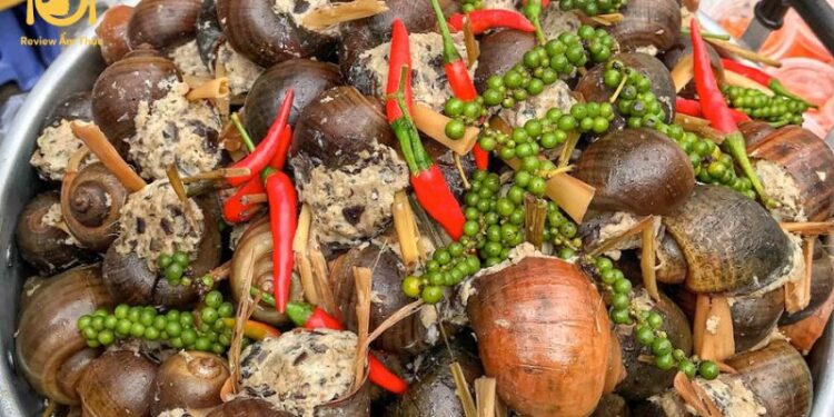 Bí quyết làm ốc nhồi nướng tiêu xanh thơm ngon chuẩn vị 5 ốc nhồi nướng tiêu xanh