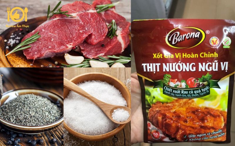 thịt bò nướng tảng bằng nồi chiên không dầu