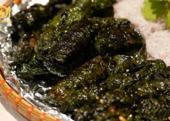 bò nướng lá lốt bằng nồi chiên không dầu