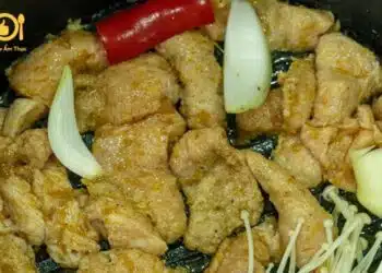 nầm bò nướng bằng nồi chiên không dầu