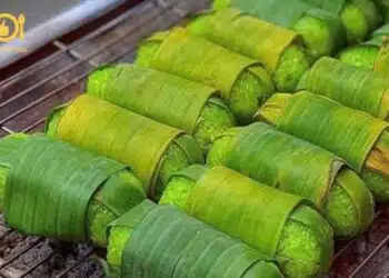 chuối nướng lá dứa