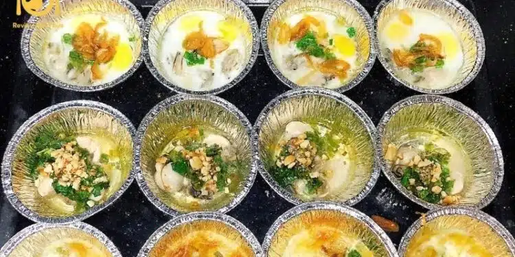 hàu nướng mỡ hành bằng lò nướng