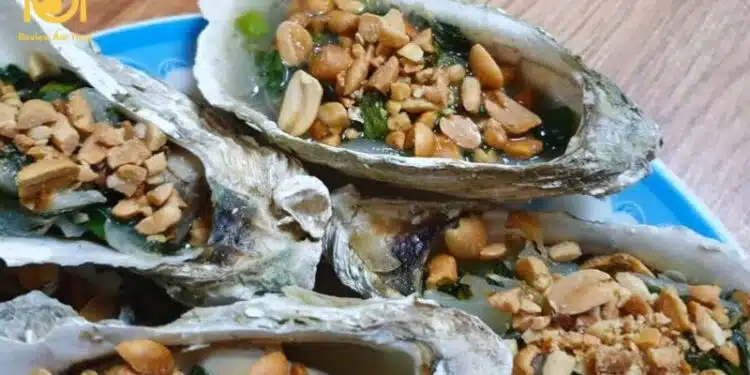 hàu nướng mỡ hành chấm gì