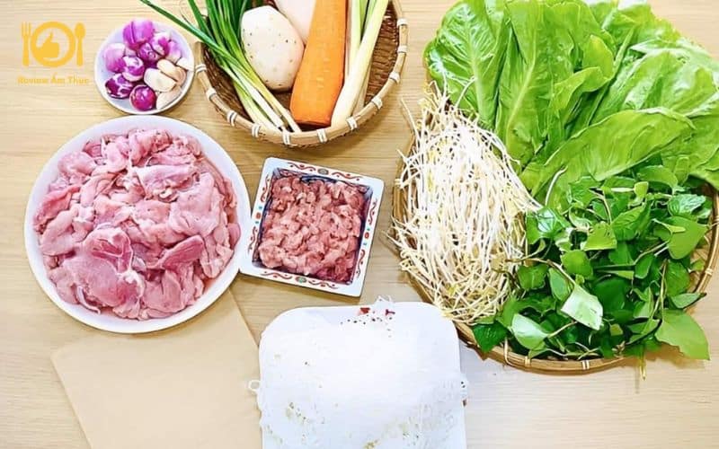 bún thịt nướng chả giò