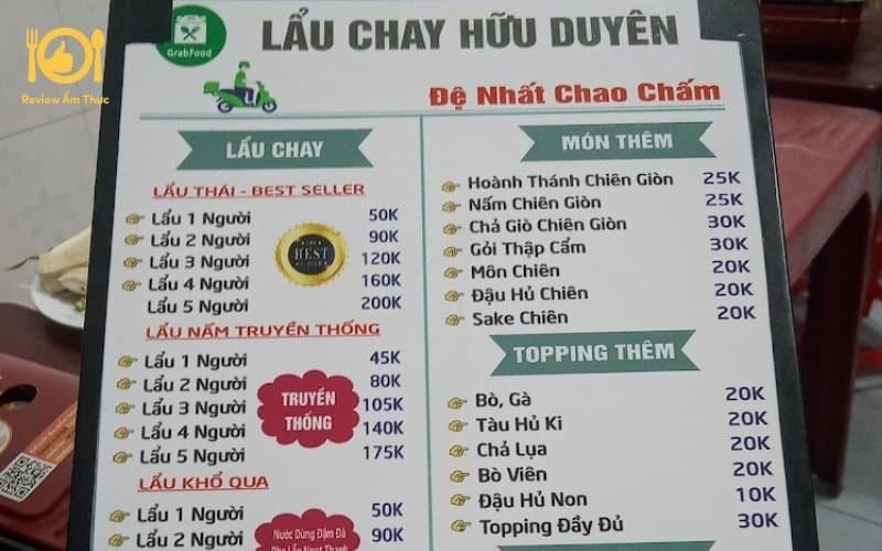 lẩu chay Hữu Duyên