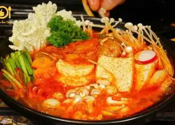 lẩu kim chi chay