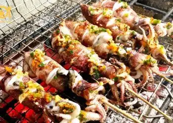 Mực nướng mỡ hành