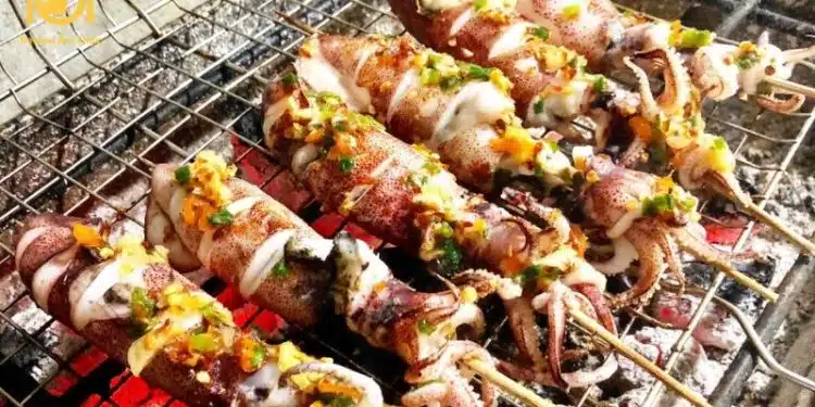 Mực nướng mỡ hành