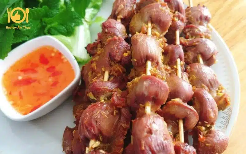 mề vịt nướng