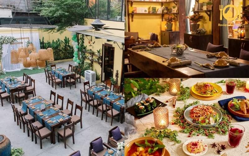 Không gian xanh mát đặc trưng tại nhà hàng món chay Garden Vegetarian